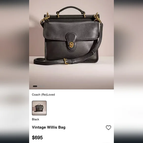 Coach Vintage 1998 Black Leather Willis Bag - Picture 14 of 15